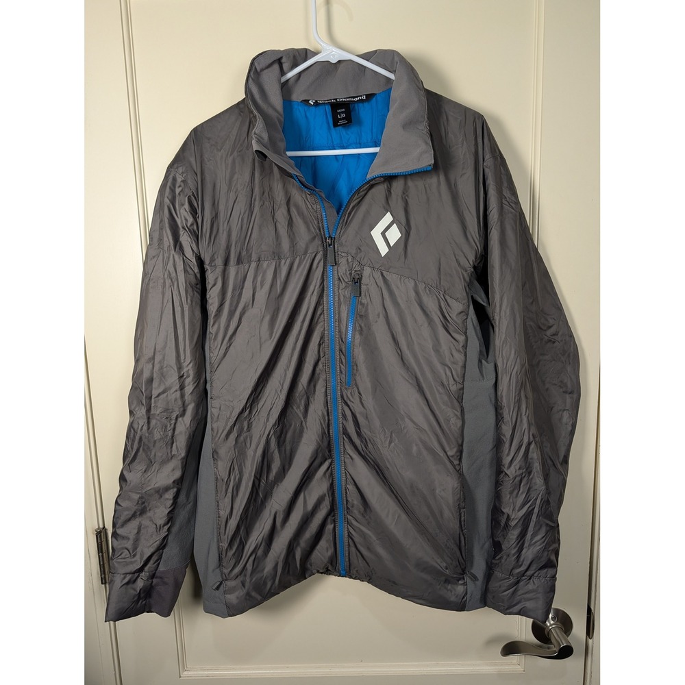Black Diamond Mens First Light Hybrid Jacket Gray Blue Insulated Large L